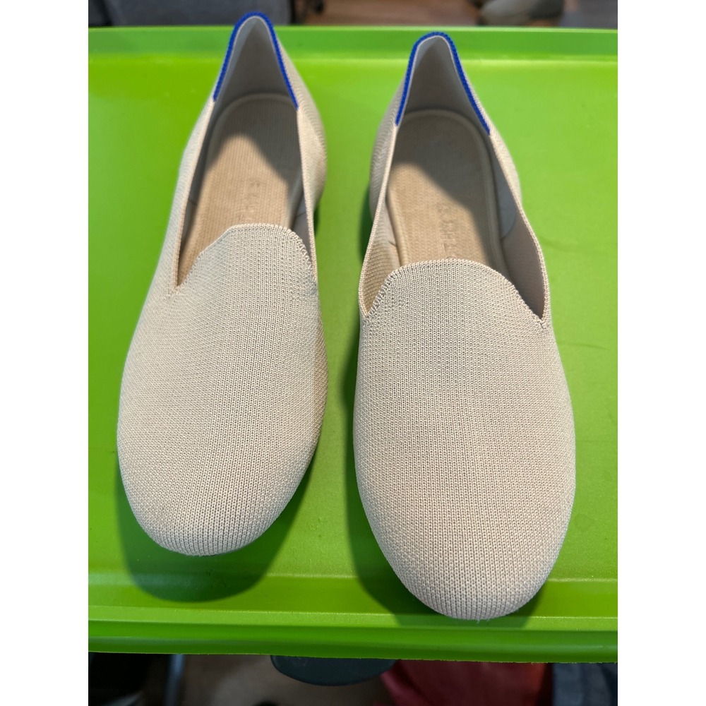 Rothys The Loafer Sand Beige Knit Slip On Flat Shoes Womens 10.5